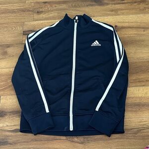 Adidas Boy's Navy Jacket with White Stripes